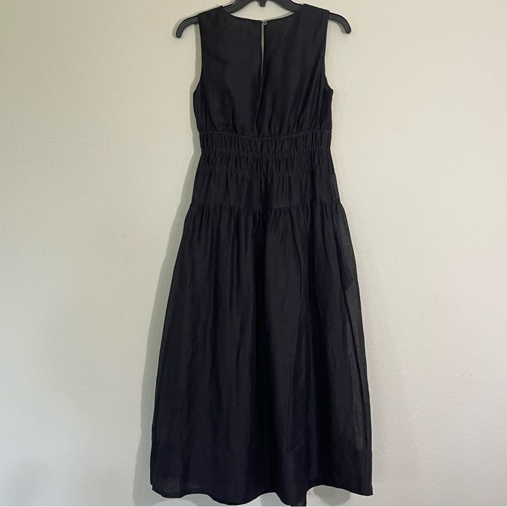 J Crew Hyacinth V-Neck Dress in Ramie in Black Size XS NWT - Picture 12 of 15